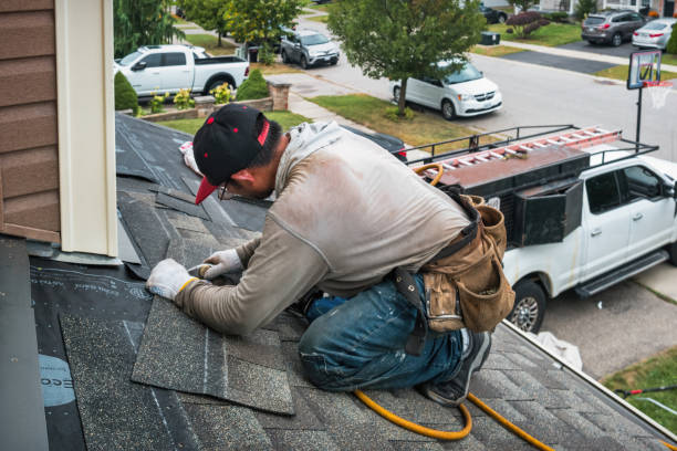 Professional Emergency Roof Repair technician working in Monroeville, NJ